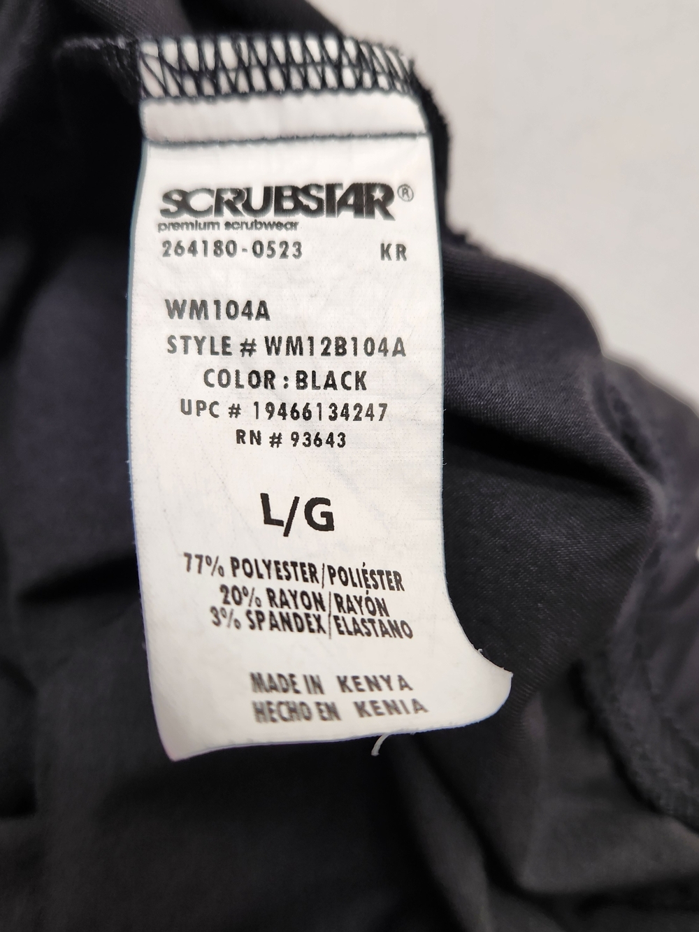 ⭐️Scrubstar BLACK Jogger Scrub Pants Size Large Performance Stretch Cargo Pocket - Picture 9 of 13